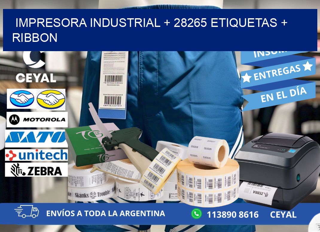 impresora industrial + 28265 etiquetas + ribbon