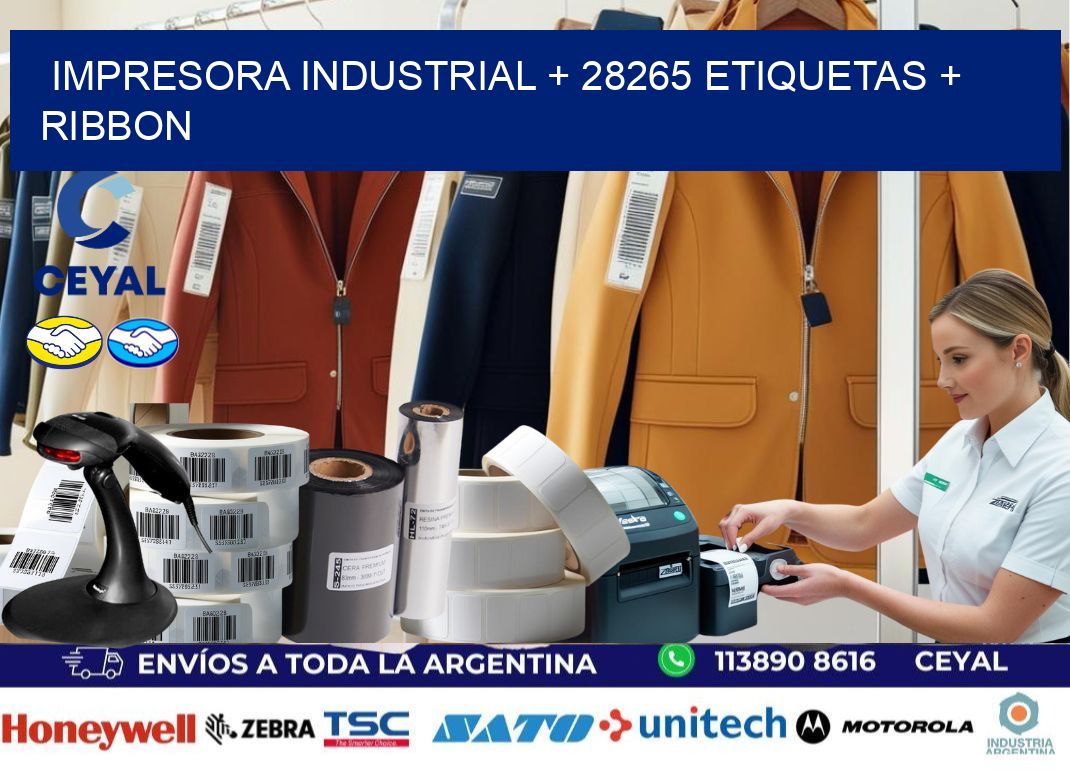 impresora industrial + 28265 etiquetas + ribbon