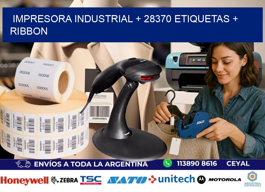 impresora industrial + 28370 etiquetas + ribbon