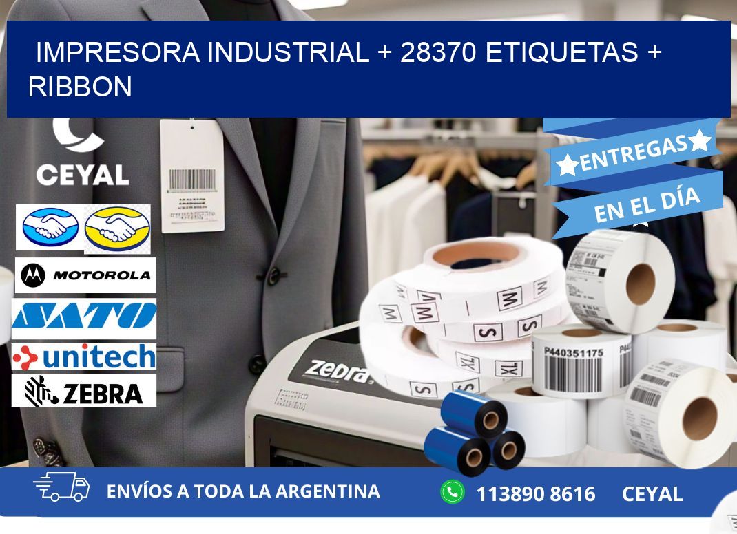 impresora industrial + 28370 etiquetas + ribbon