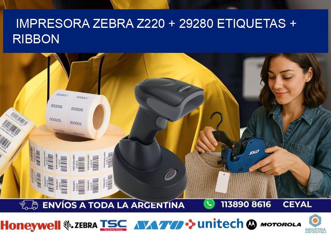 impresora zebra z220 + 29280 etiquetas + ribbon