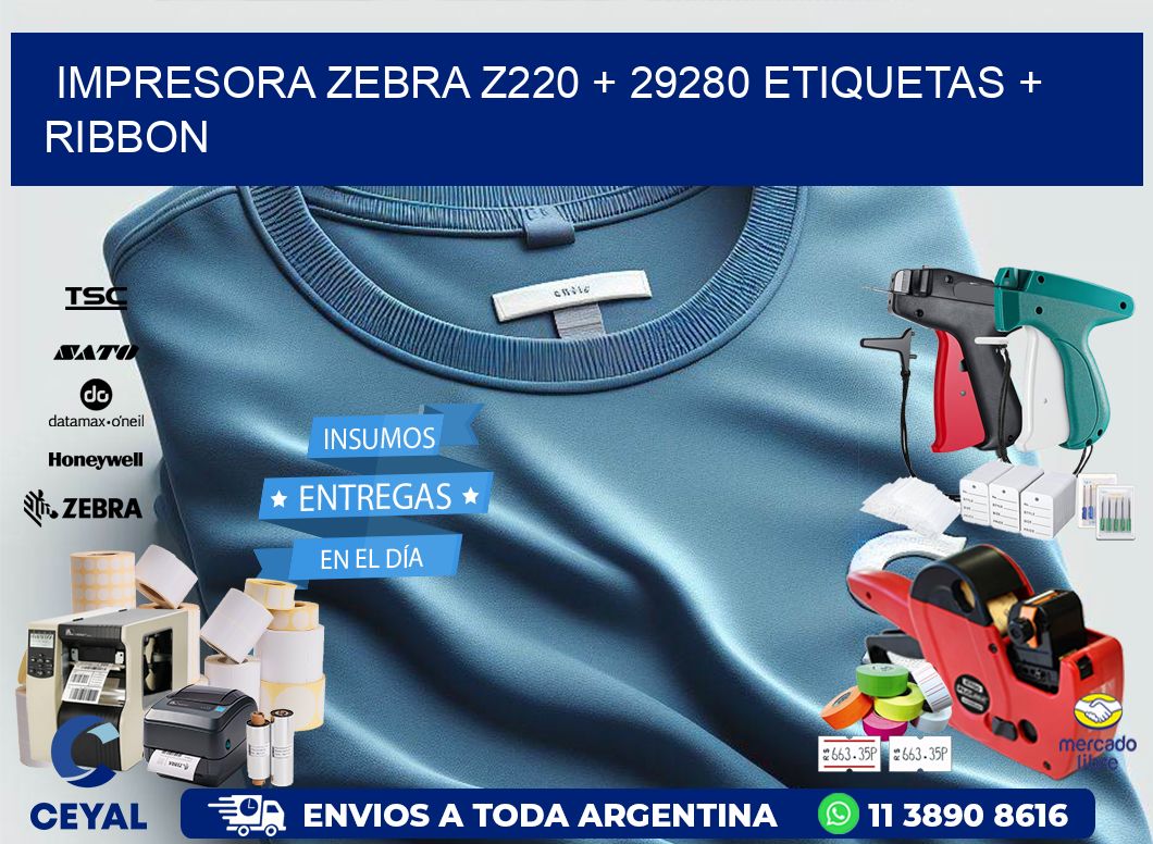 impresora zebra z220 + 29280 etiquetas + ribbon