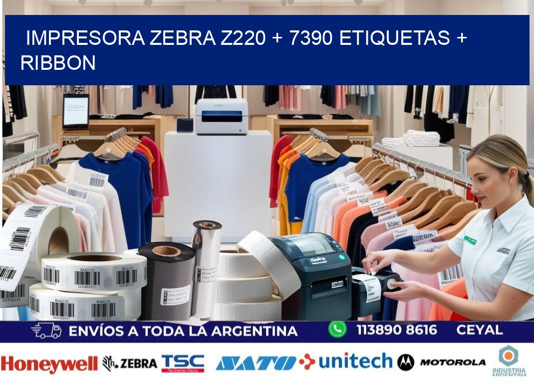 impresora zebra z220 + 7390 etiquetas + ribbon