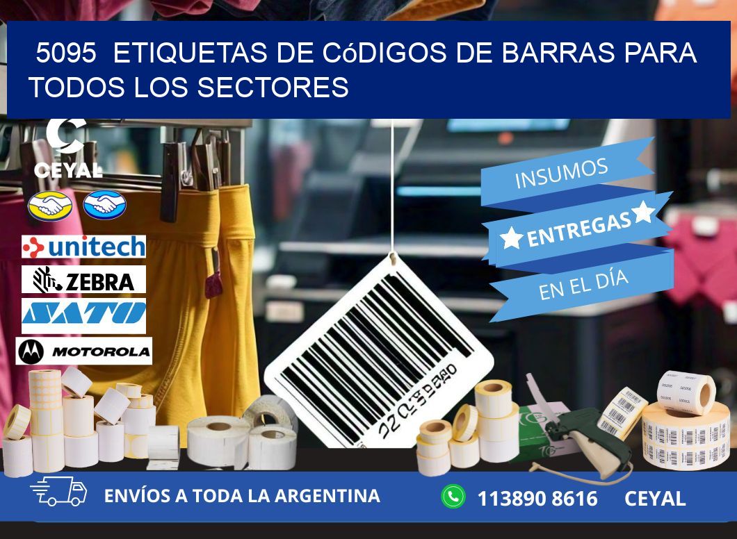 ️5095  Etiquetas de Códigos de Barras para Todos los Sectores