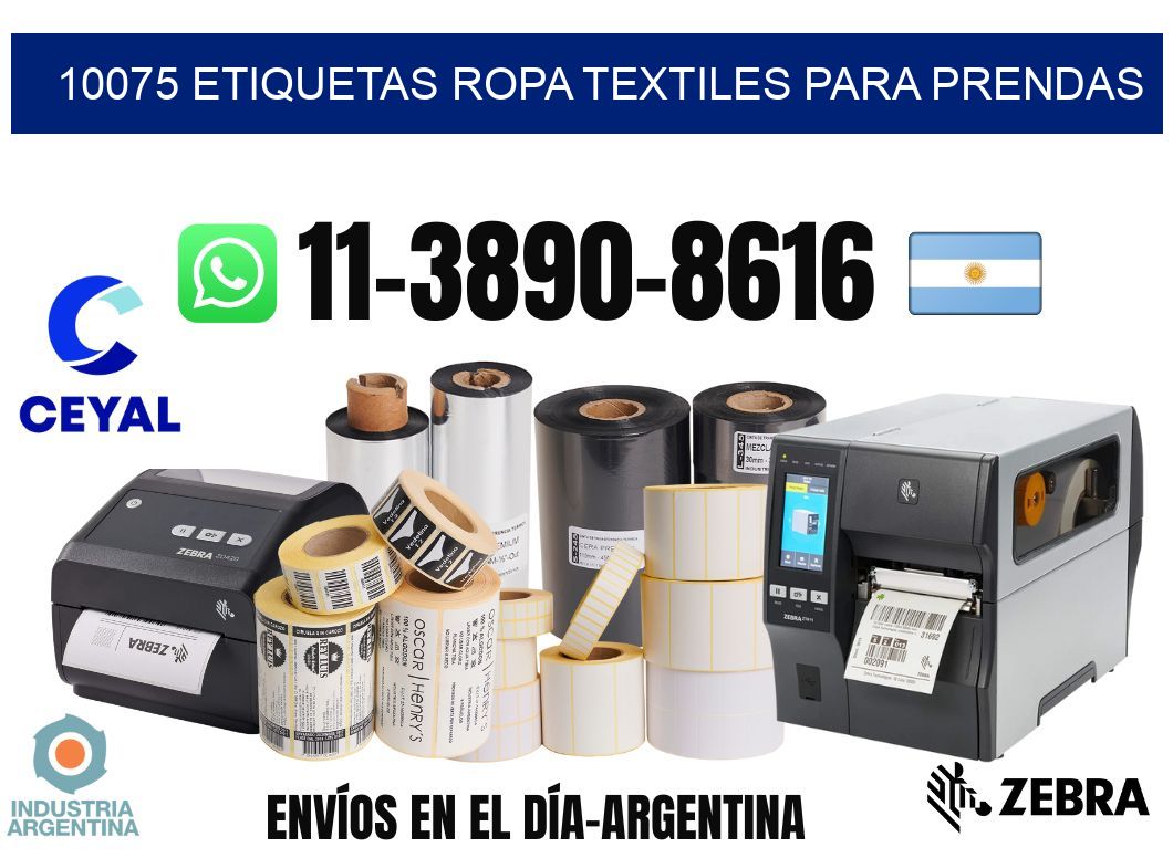 10075 Etiquetas ropa textiles para prendas
