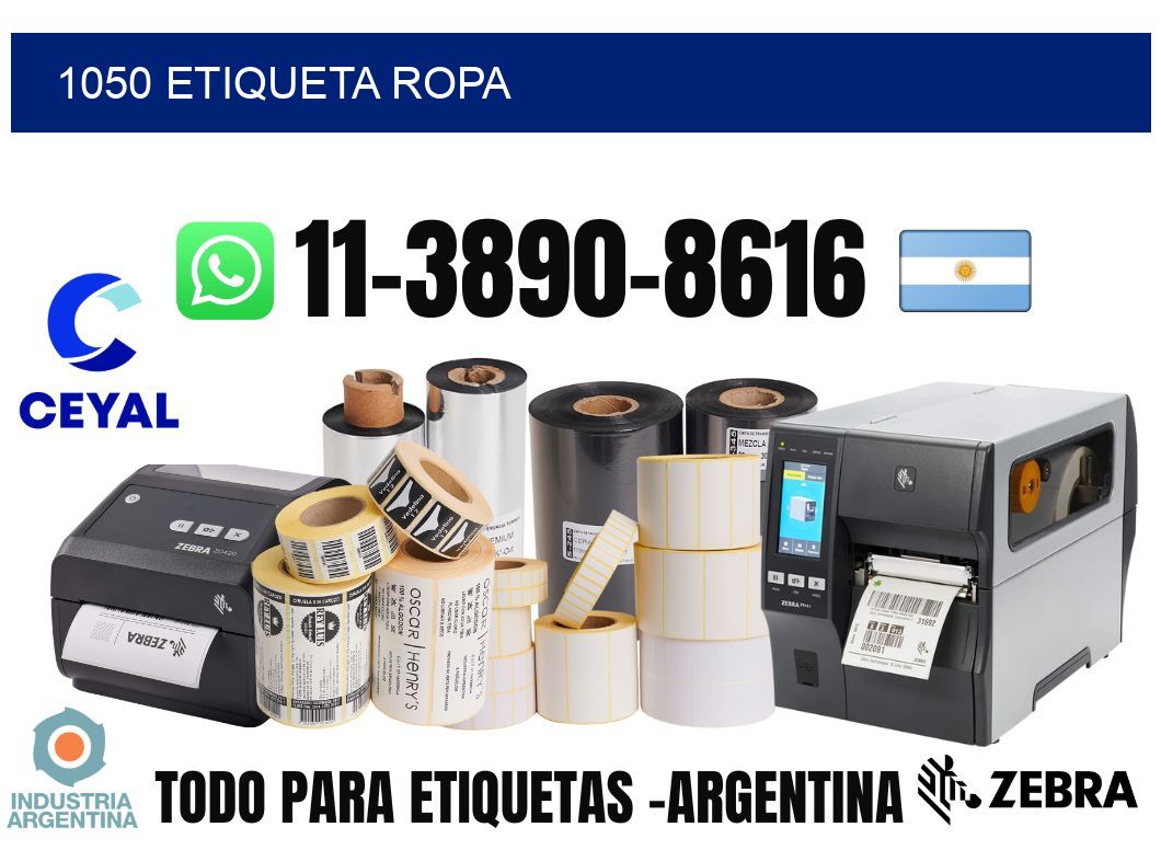 1050 etiqueta ropa