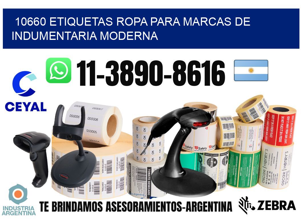 10660 Etiquetas ropa para marcas de indumentaria moderna