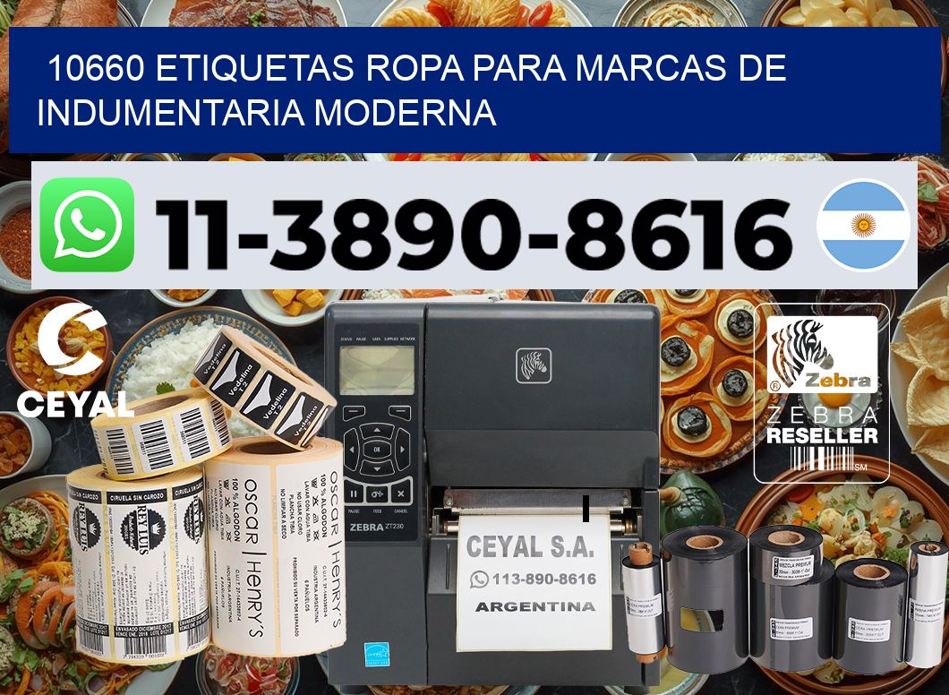 10660 Etiquetas ropa para marcas de indumentaria moderna