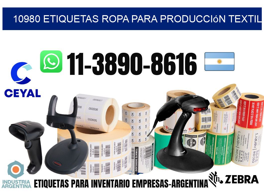 10980 Etiquetas ropa para producción textil