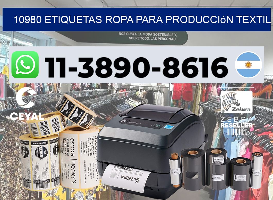 10980 Etiquetas ropa para producción textil