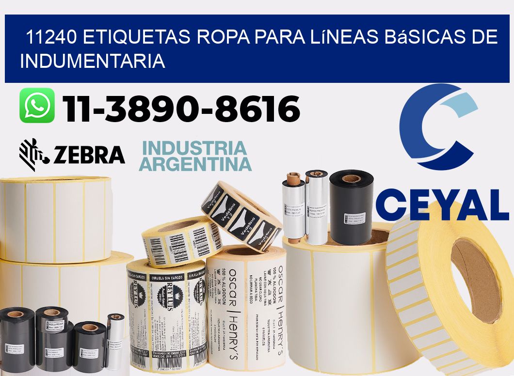 11240 Etiquetas ropa para líneas básicas de indumentaria