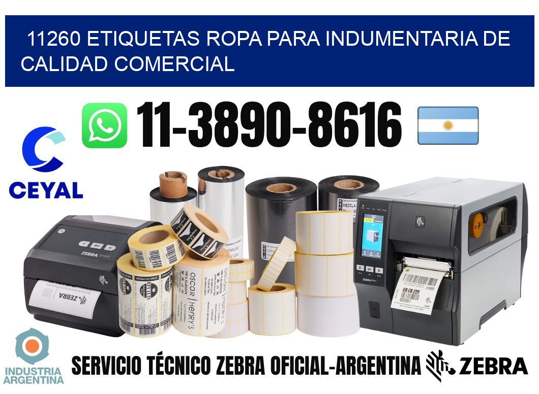 11260 Etiquetas ropa para indumentaria de calidad comercial
