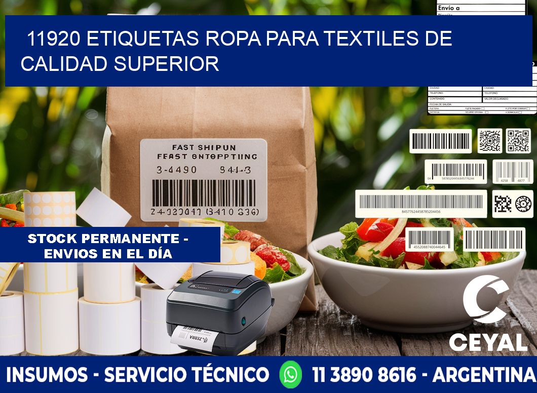 11920 Etiquetas ropa para textiles de calidad superior
