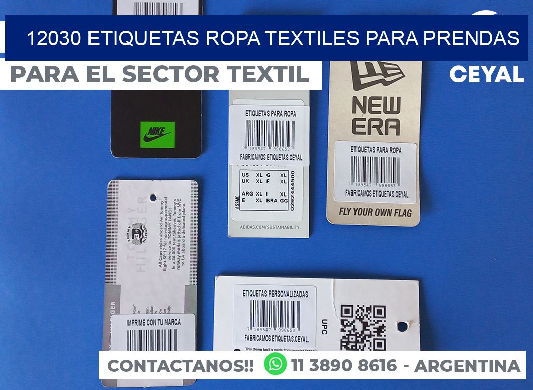12030 Etiquetas ropa textiles para prendas