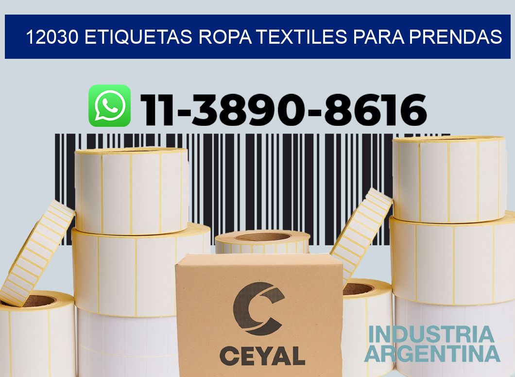 12030 Etiquetas ropa textiles para prendas