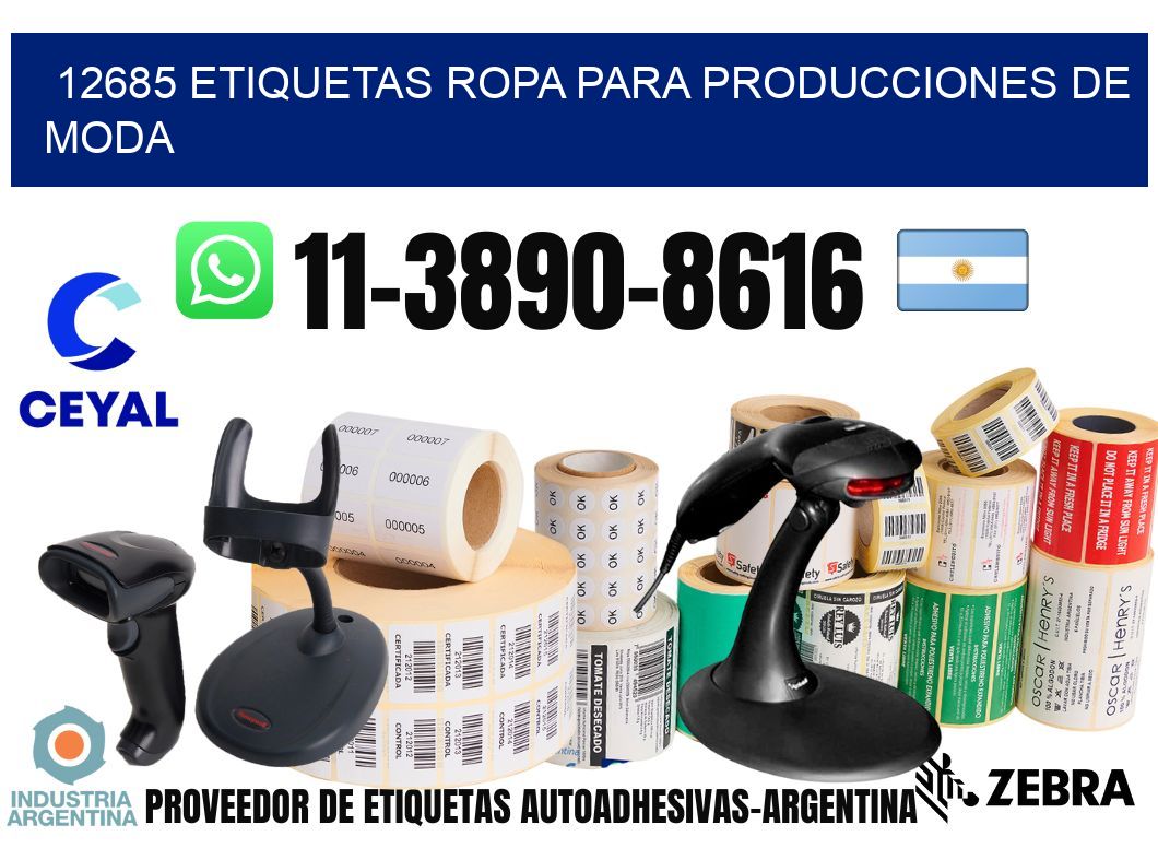 12685 Etiquetas ropa para producciones de moda