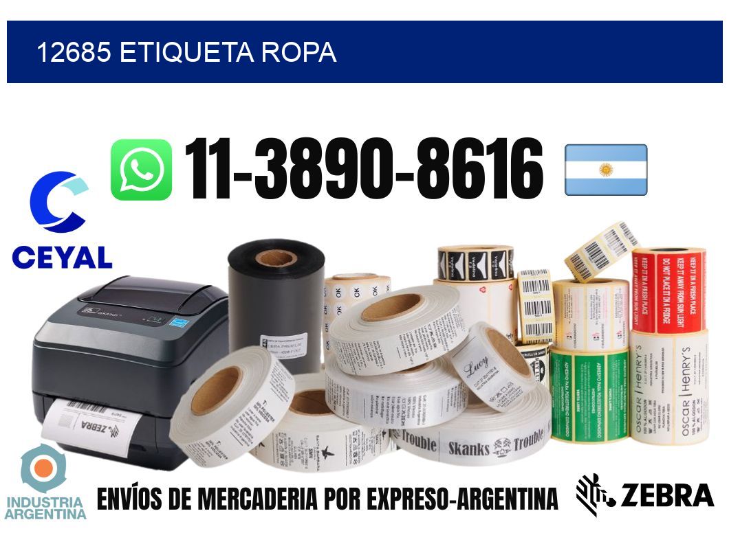 12685 etiqueta ropa