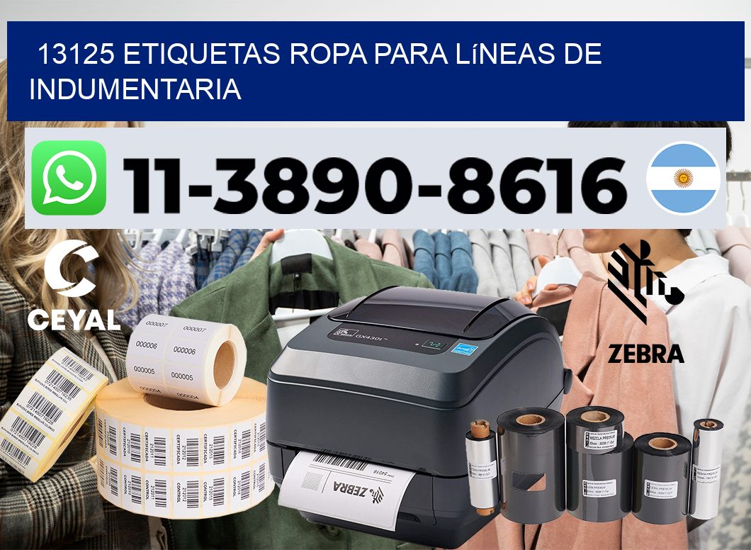 13125 Etiquetas ropa para líneas de indumentaria