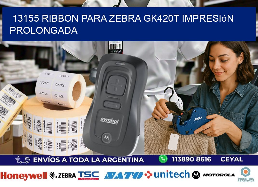 13155 ribbon para zebra gk420t impresión prolongada