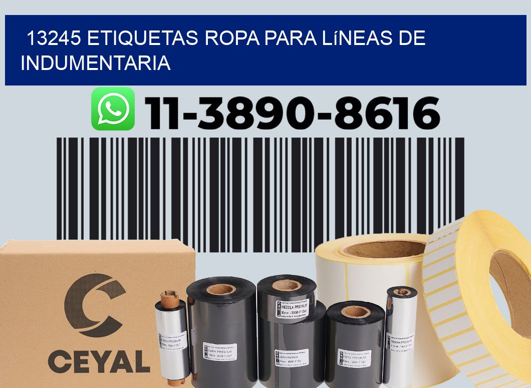 13245 Etiquetas ropa para líneas de indumentaria