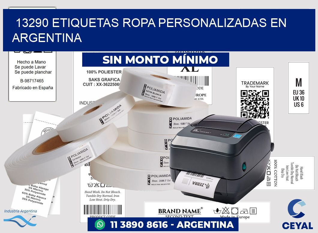 13290 Etiquetas ropa personalizadas en Argentina
