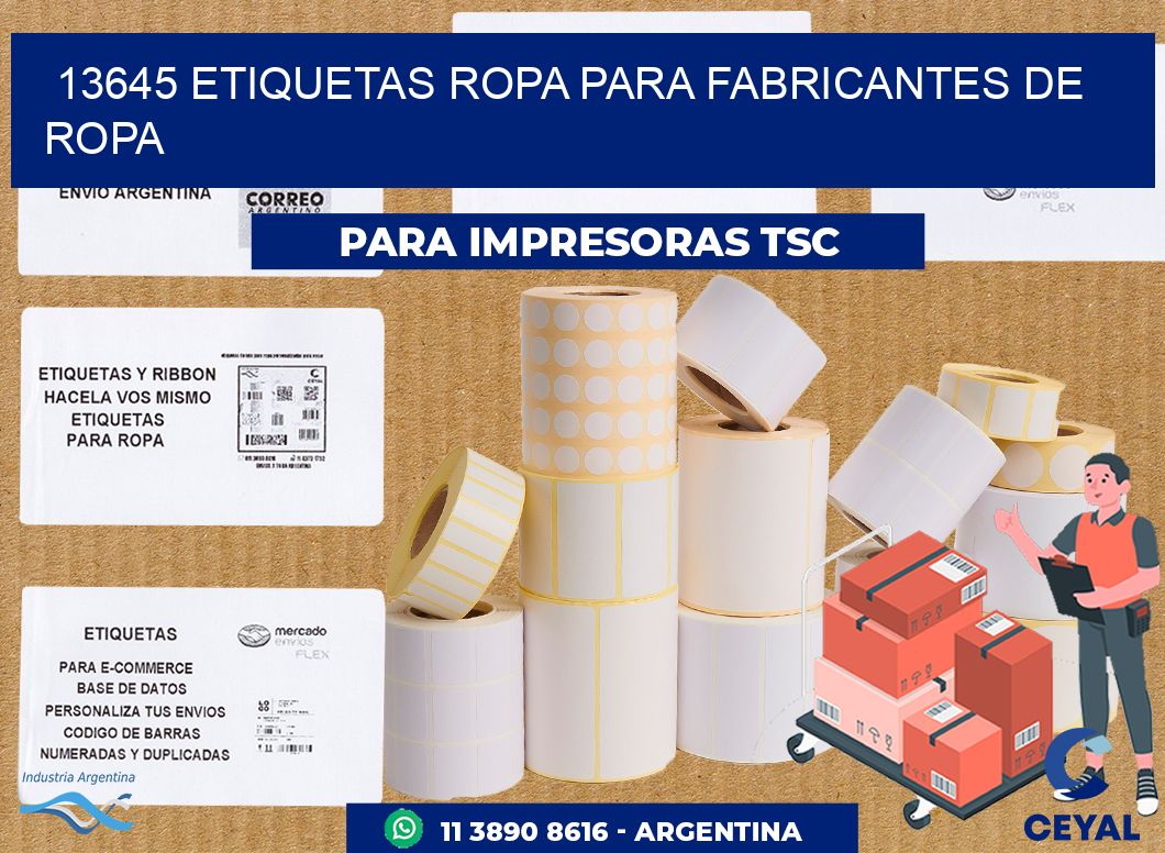13645 Etiquetas ropa para fabricantes de ropa