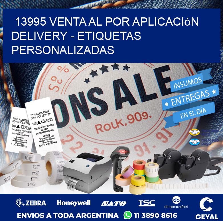 13995 Venta al Por Aplicación delivery - Etiquetas Personalizadas