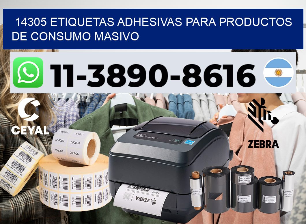 14305 Etiquetas adhesivas para productos de consumo masivo