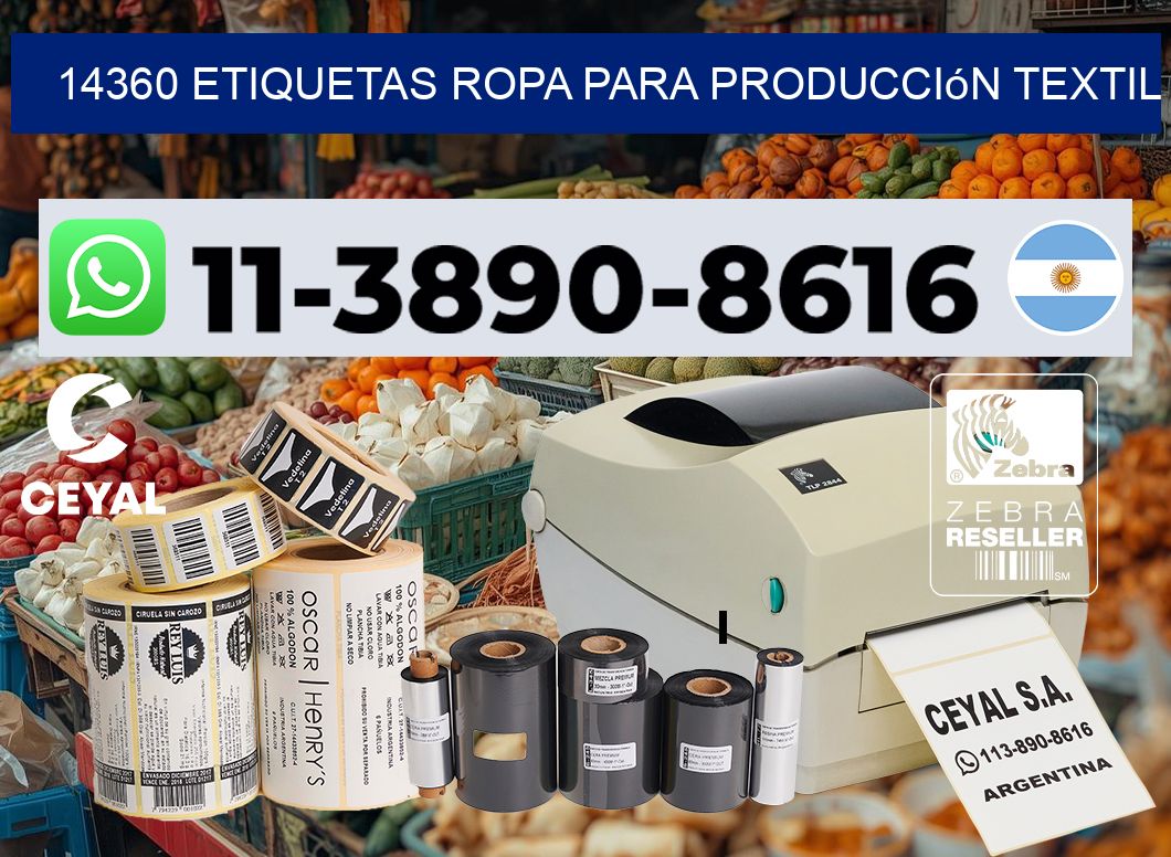 14360 Etiquetas ropa para producción textil
