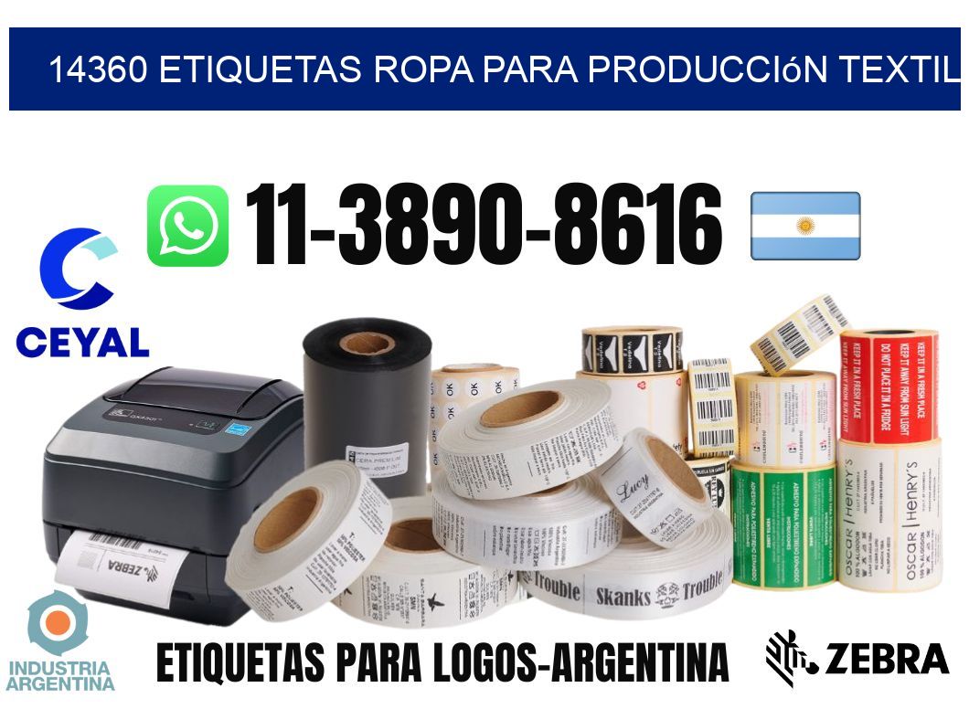 14360 Etiquetas ropa para producción textil