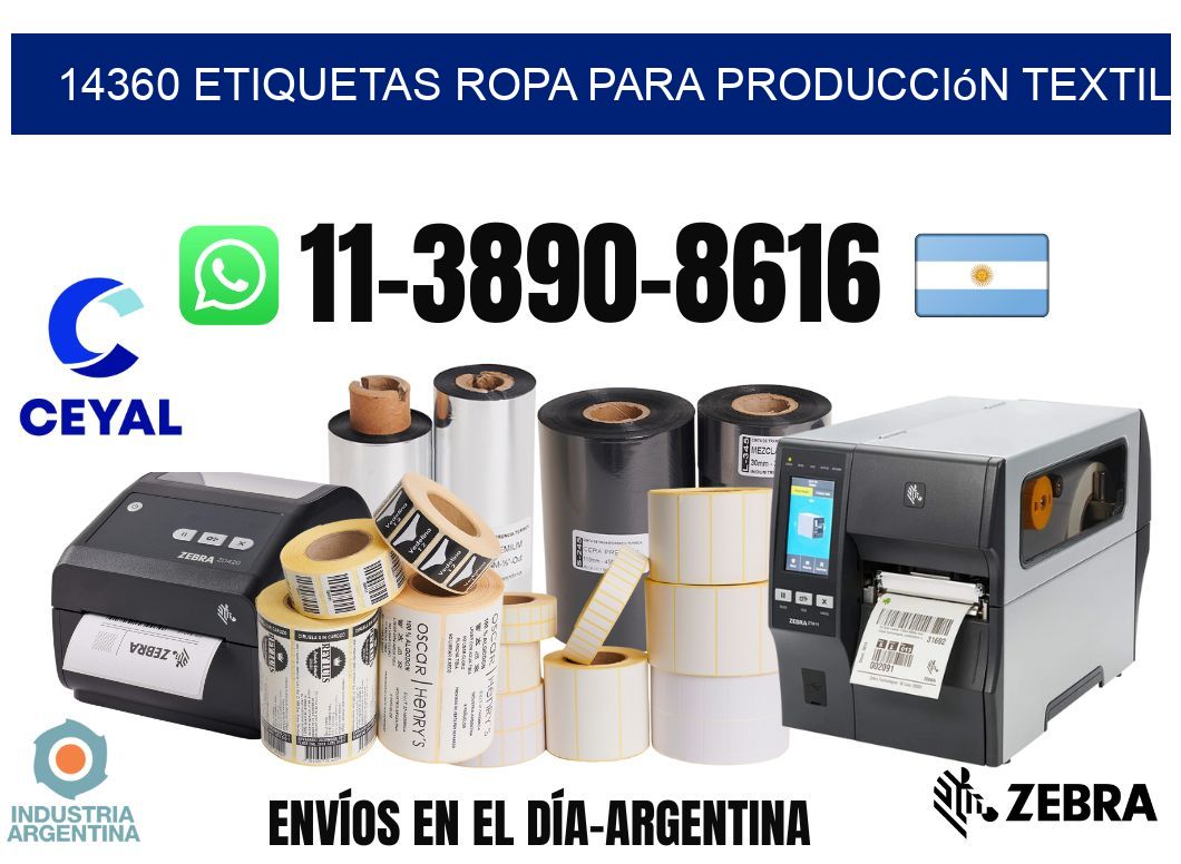 14360 Etiquetas ropa para producción textil