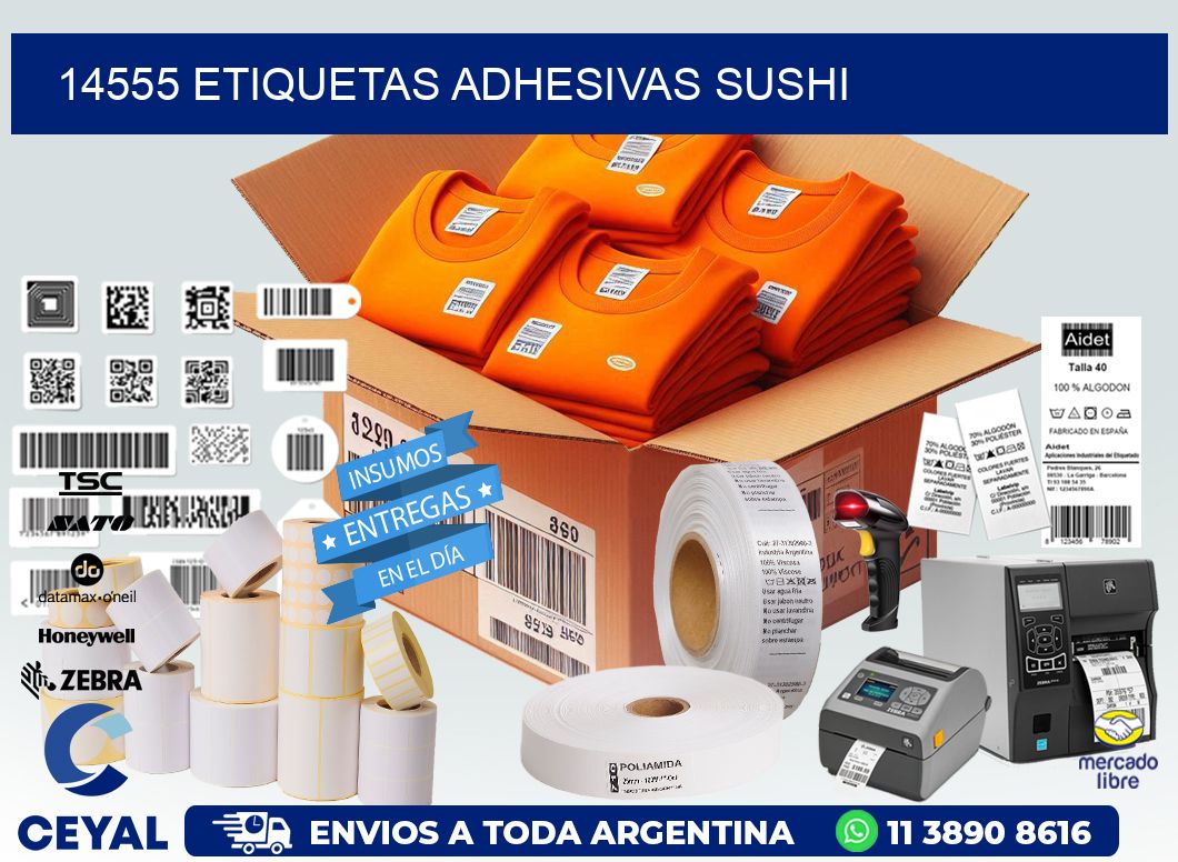 14555 etiquetas adhesivas sushi