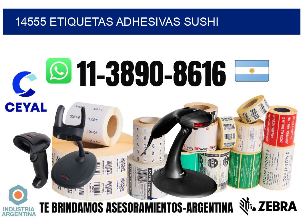 14555 etiquetas adhesivas sushi