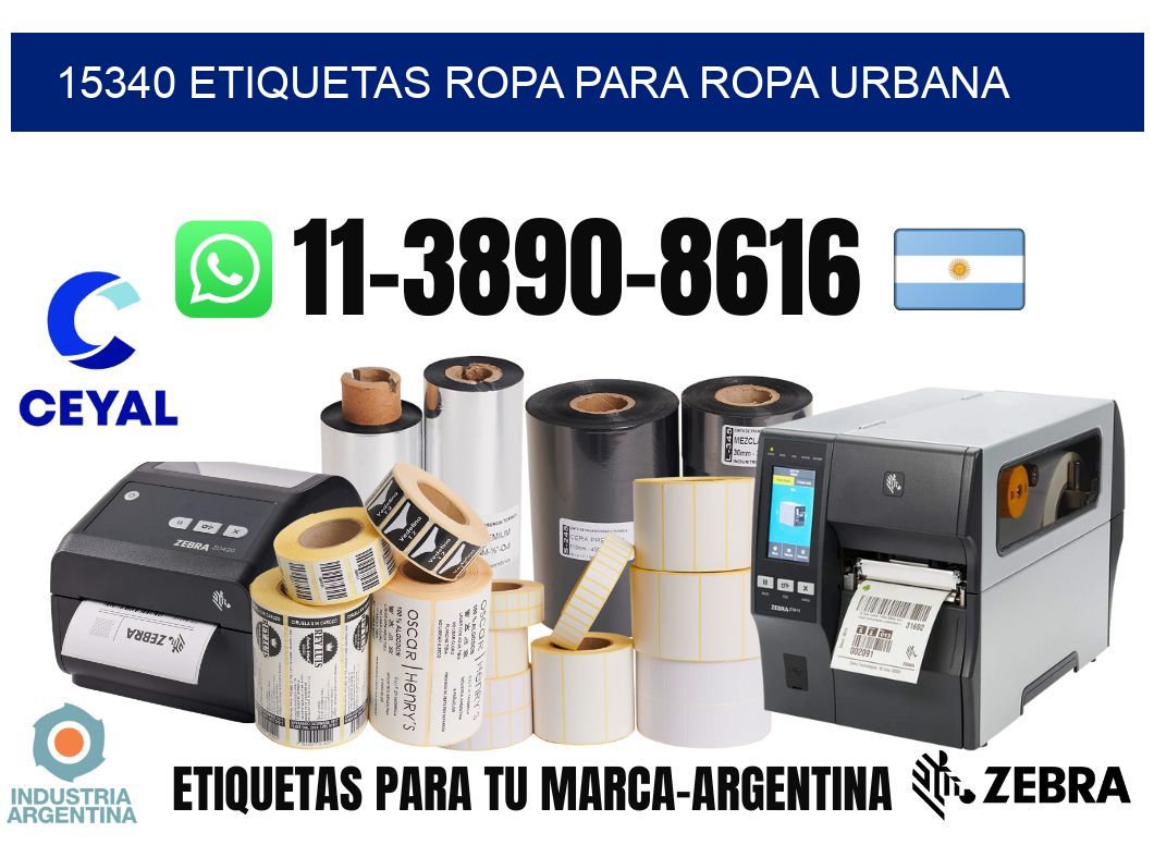 15340 Etiquetas ropa para ropa urbana