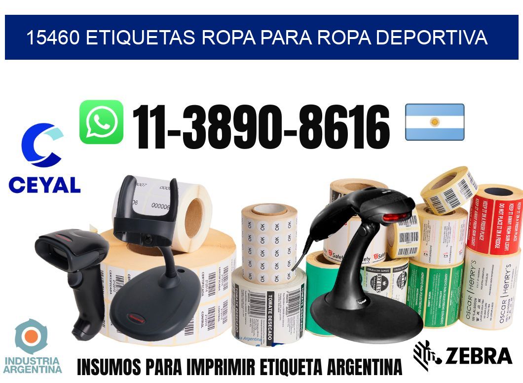 15460 Etiquetas ropa para ropa deportiva