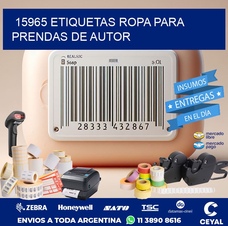 15965 Etiquetas ropa para prendas de autor