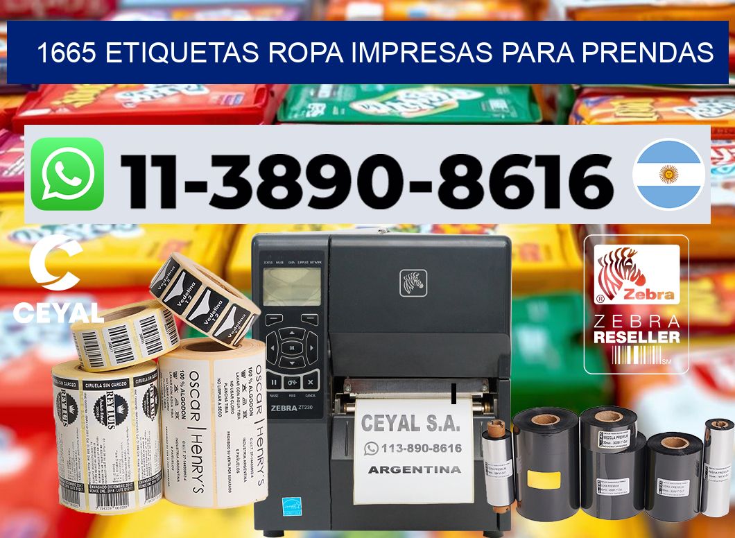 1665 Etiquetas ropa impresas para prendas