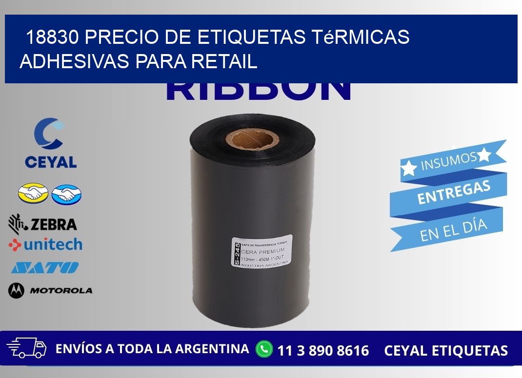 18830 precio de etiquetas térmicas adhesivas para retail