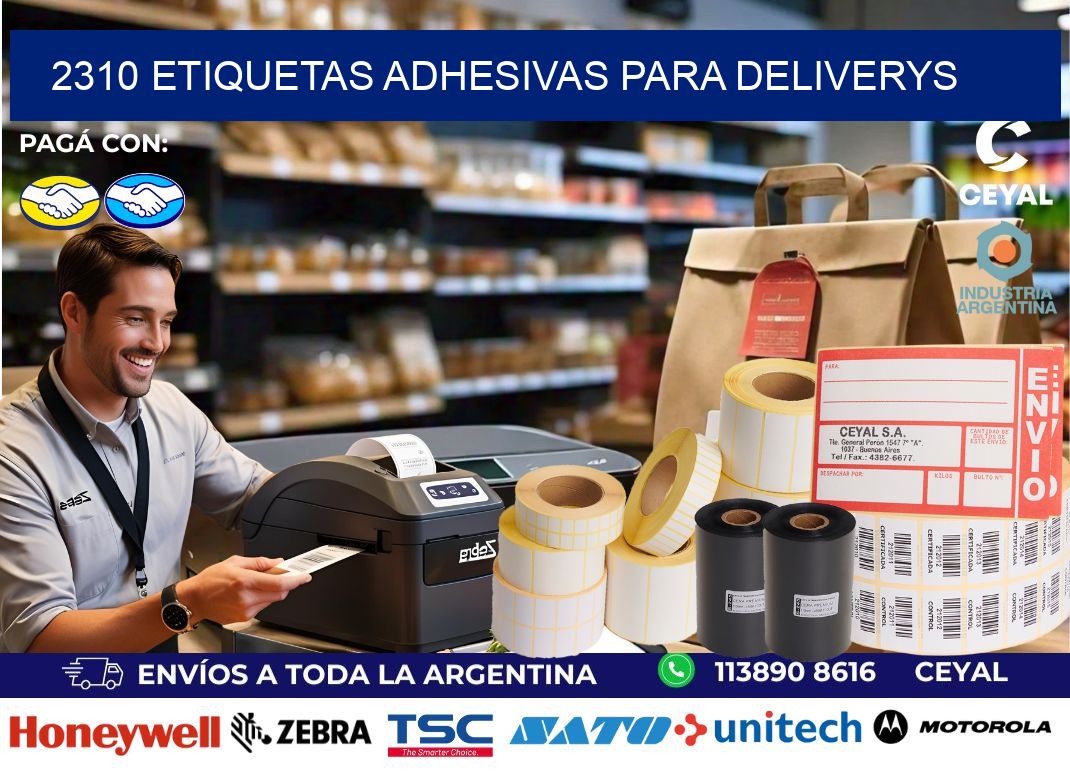 2310 etiquetas adhesivas para deliverys