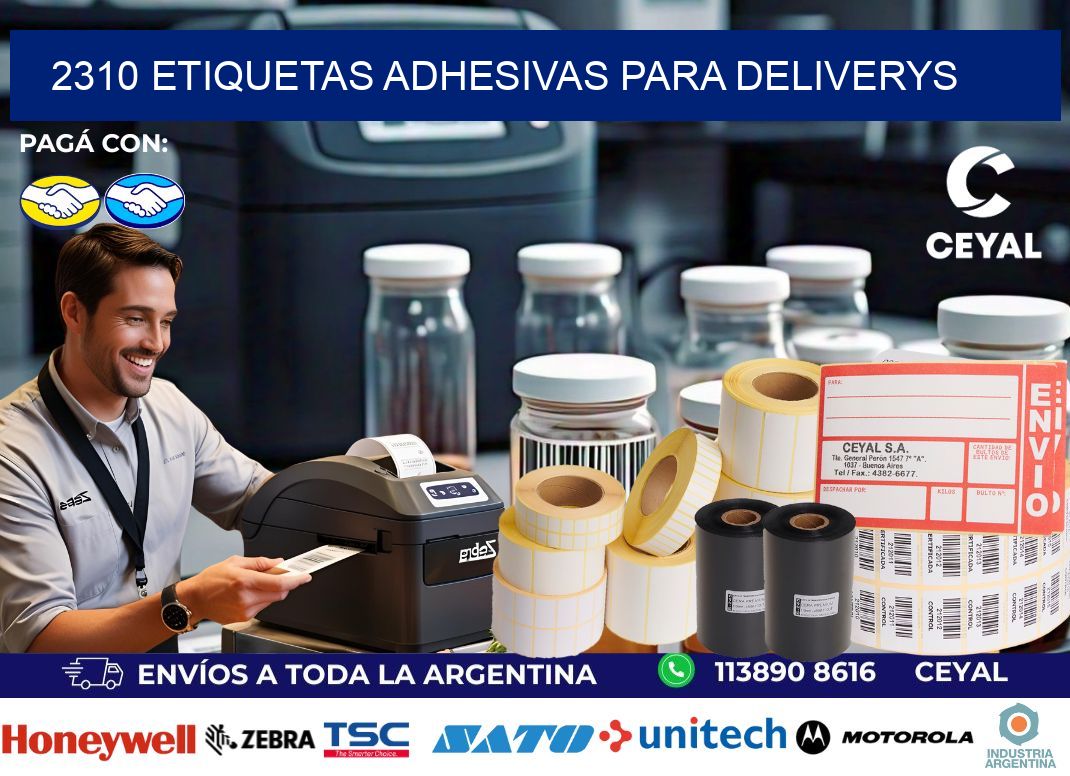 2310 etiquetas adhesivas para deliverys
