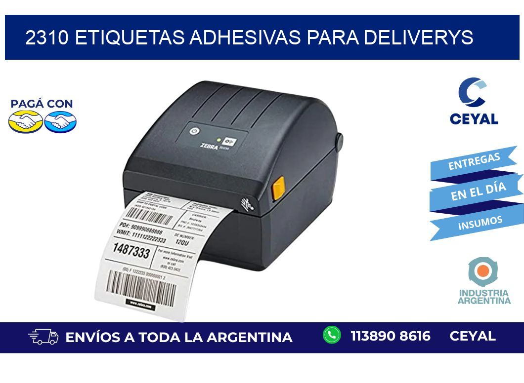 2310 etiquetas adhesivas para deliverys