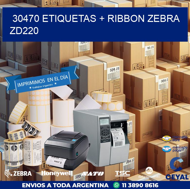 30470 etiquetas + ribbon zebra zd220