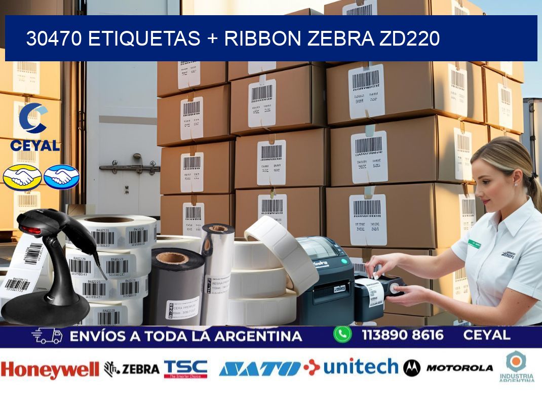 30470 etiquetas + ribbon zebra zd220