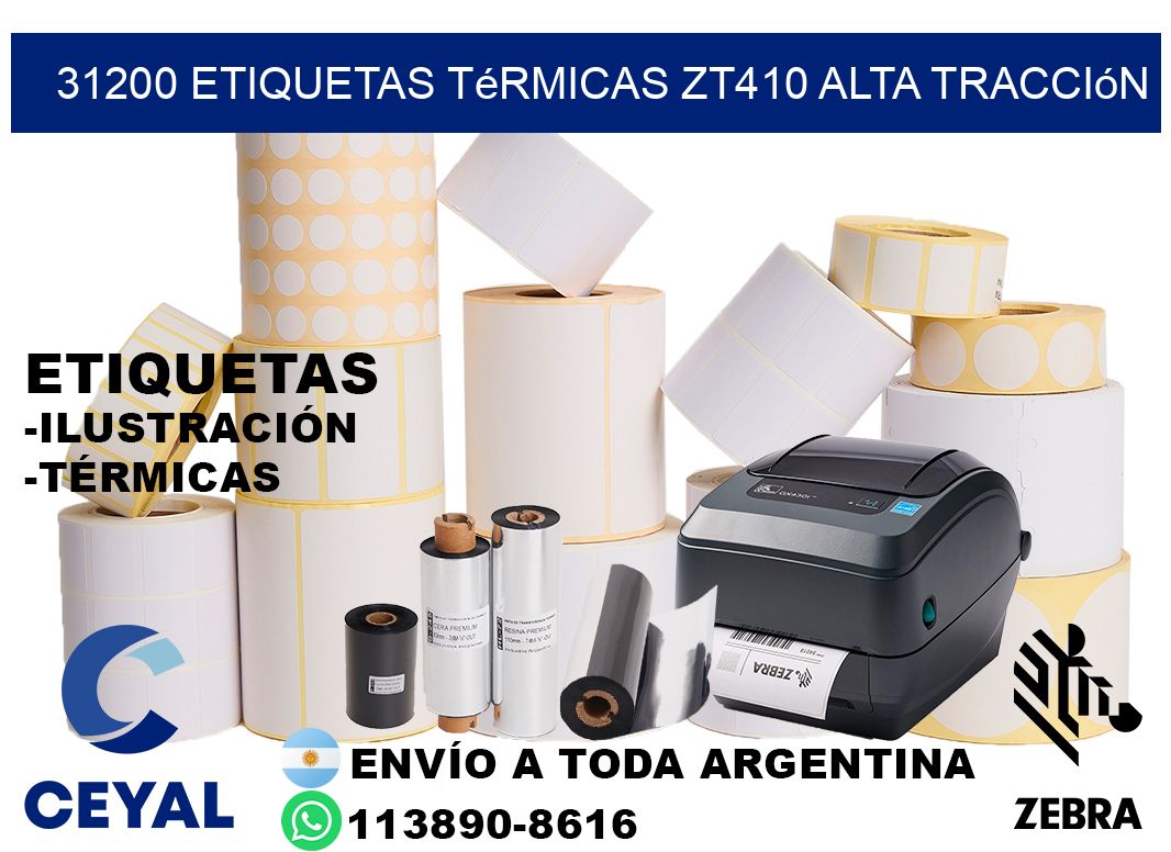 31200 etiquetas térmicas zt410 alta tracción