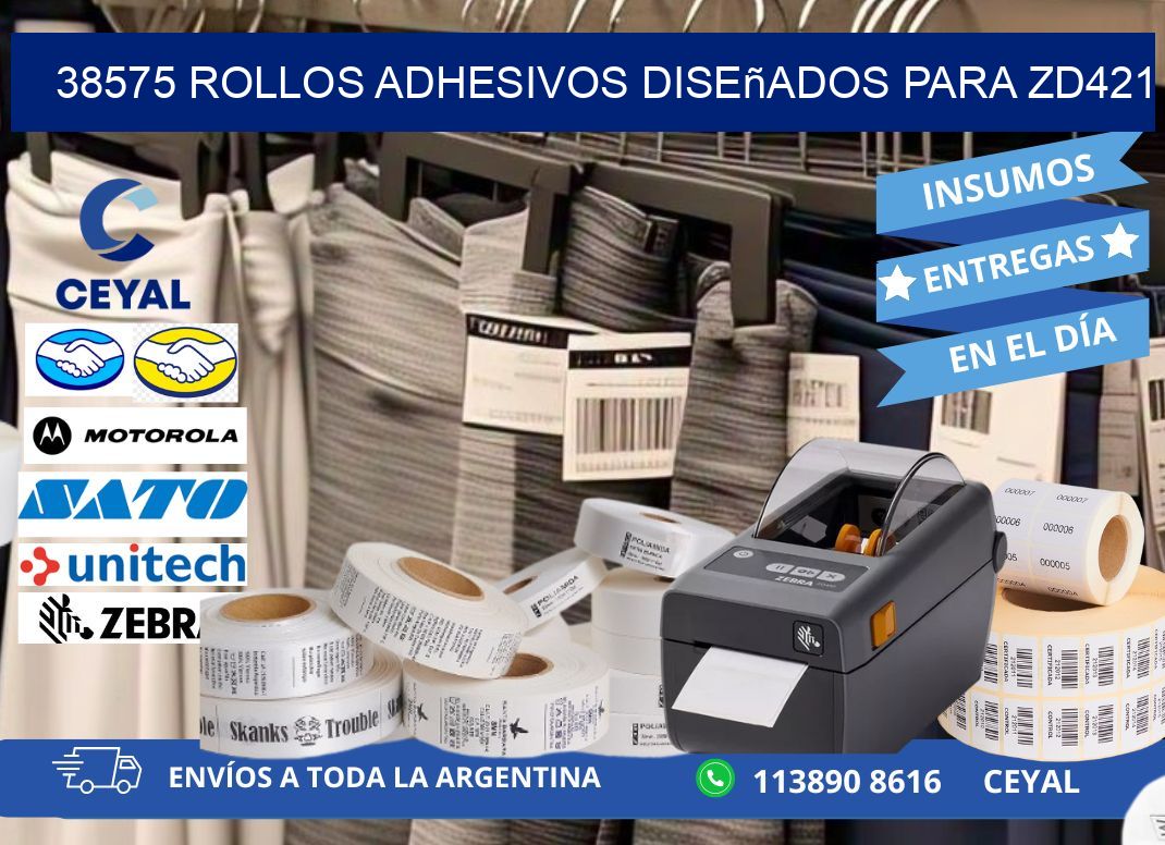 38575 rollos adhesivos diseñados para zd421
