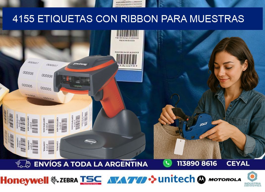 4155 etiquetas con ribbon para muestras