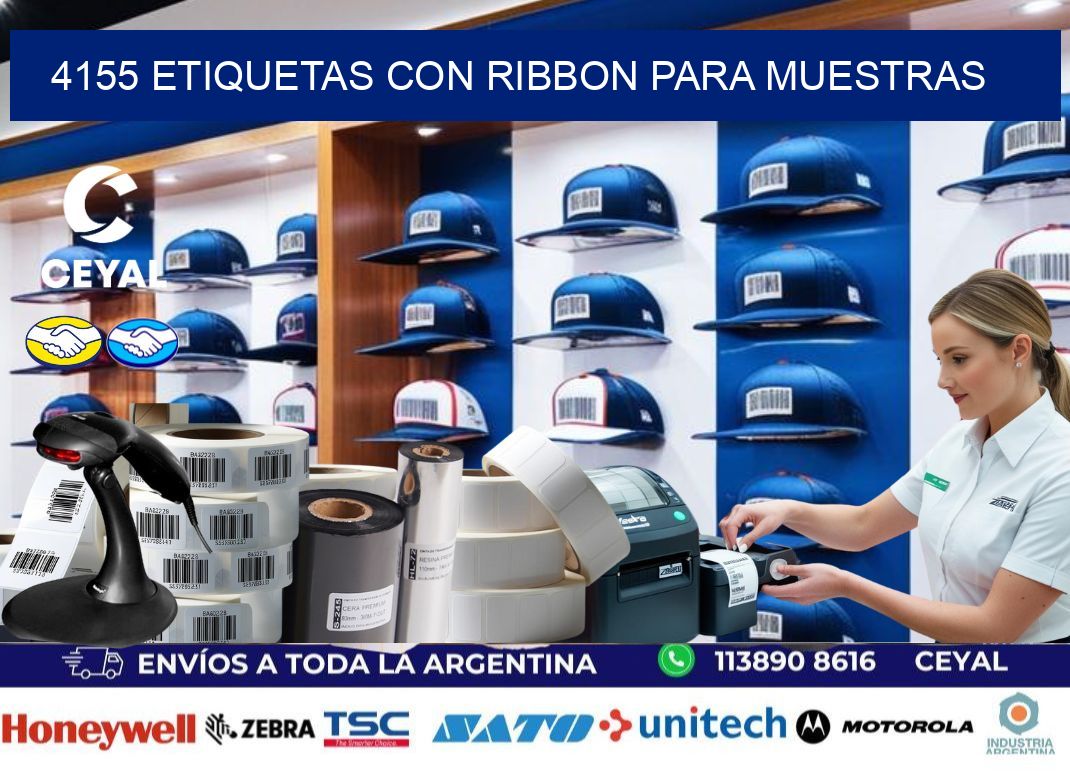 4155 etiquetas con ribbon para muestras