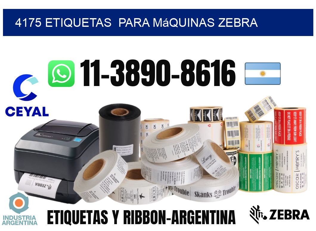 4175 etiquetas  para máquinas Zebra