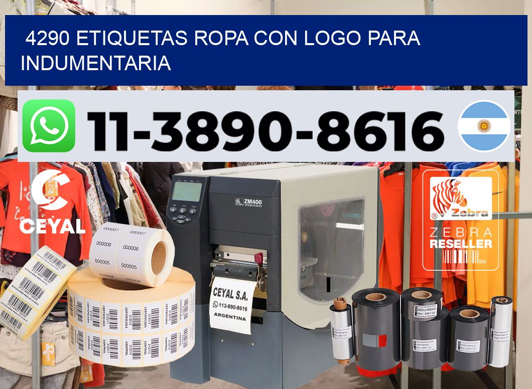 4290 Etiquetas ropa con logo para indumentaria