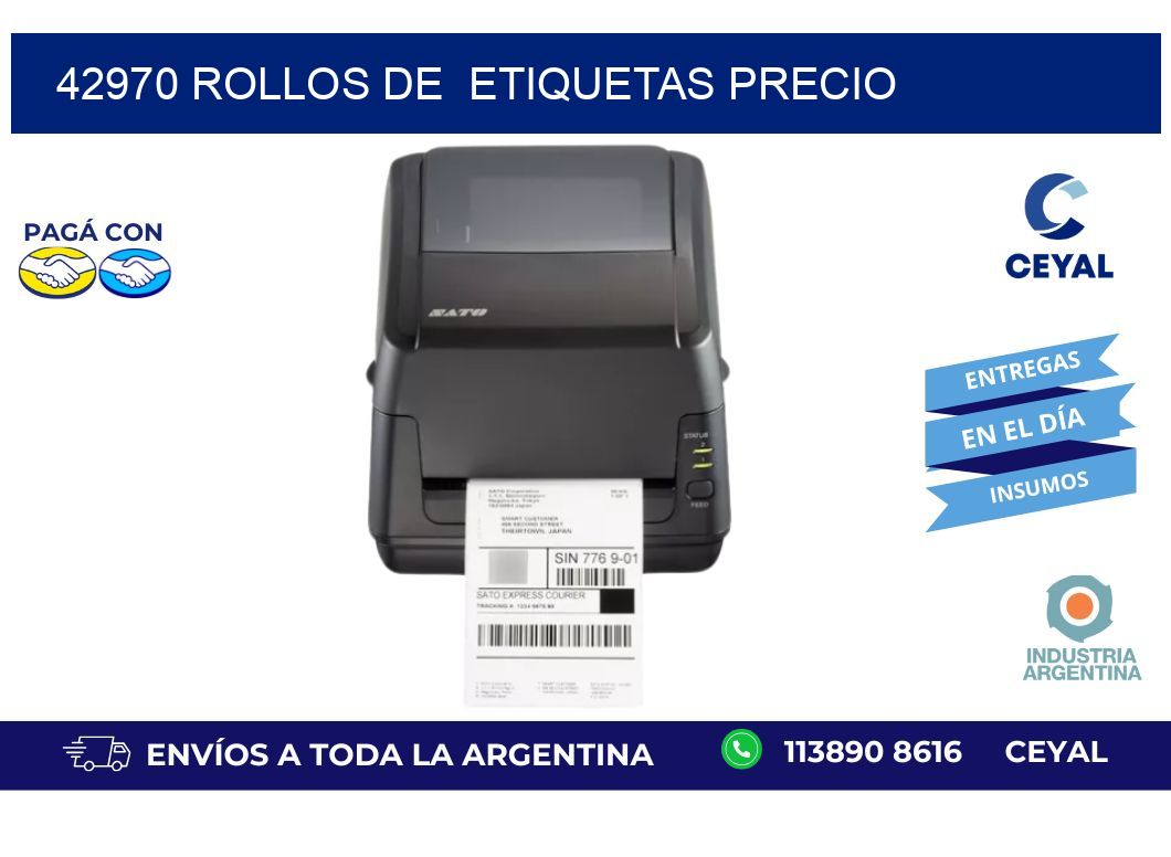 42970 rollos de etiquetas precio